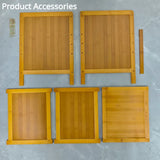 NNETM Bamboo  Bedside Table with Open Shelves - Tawny