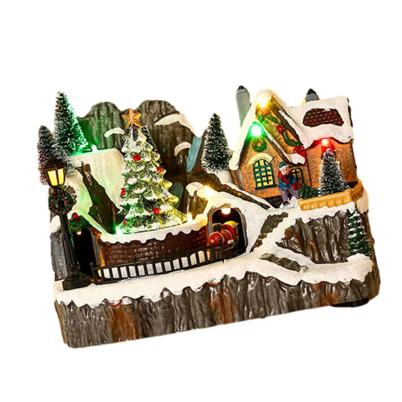 NNEOBA Christmas Luminous House Scene Cabin Ornament Decoration