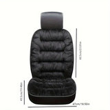 NNETM Winter Plush Car Front Seat Cushion - Universal Fit with Backrest (Single Seat, Black)
