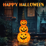 5Ft Orange 3-Layer Retractable Fabric Pumpkin – Halloween Standing Decoration