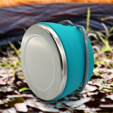 Stainless Steel Collapsible Camping Kettle with Lid