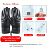 NNETM Winter Warm USB Heated Gloves - Touch Screen, Waterproof, Black