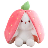 NNETM Transforming Rabbit Pillow Strawberry Plush Toy