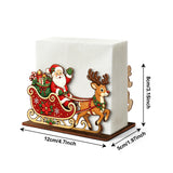Wooden Santa Sleigh Reindeer Christmas Napkin Holder