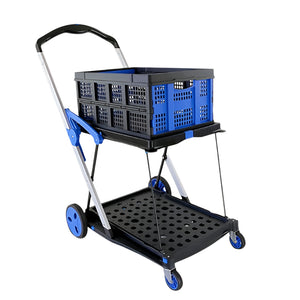 NNETM Double-Layer Trolley Cart with Rubber Wheels