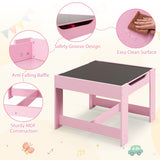 NNECW 3-In-1 Kids Multi Activity Table & 2 Chairs Set for Toddlers