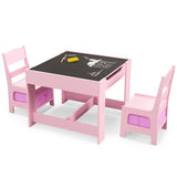 NNECW 3-In-1 Kids Multi Activity Table & 2 Chairs Set for Toddlers
