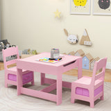 NNECW 3-In-1 Kids Multi Activity Table & 2 Chairs Set for Toddlers