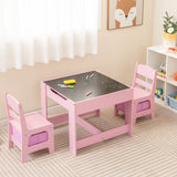 NNECW 3-In-1 Kids Multi Activity Table & 2 Chairs Set for Toddlers