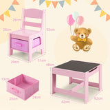 NNECW 3-In-1 Kids Multi Activity Table & 2 Chairs Set for Toddlers