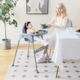 NNECW 4-in-1 Convertible Baby High Chair with Removable Double Tray-Grey