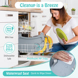 NNECW 4-in-1 Convertible Baby High Chair with Removable Double Tray-Grey