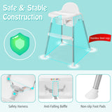 NNECW 4-in-1 Convertible Baby High Chair with Removable Double Tray-White