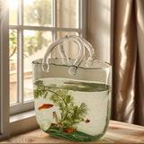 NNETM Nordic Style Handbag Glass Vase Fish Tank