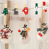 20pcs Wooden Christmas Mini Clips 3.5cm Mixed