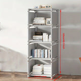 NNETM 4-Storey Multifunctional Metal Bookshelf with Back Panel