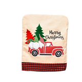 NNETM Festive Christmas Linen Chair Cover for Dining Room Décor