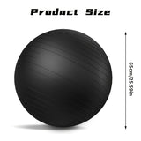 NNETM Heavy-Duty Explosion-Proof Yoga Ball with Air Plug and Pump(Black)