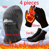 NNETM Winter Warm Knit Set for Men (4-Piece)