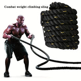 NNETM 1pc Combat Rope for Core Strength Training - 6m Physical Fitness Rope(Black)