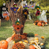 NNETM Halloween Hanging Ghosts Pumpkin & Straw Decorations Set