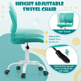 NNECW Adjustable Mid Back Children Study Chair with Adjustable Height for Office-Green