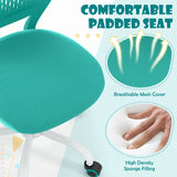 NNECW Adjustable Mid Back Children Study Chair with Adjustable Height for Office-Green