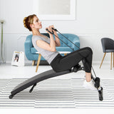 NNECW Foldable Decline Sit Up Bench with Speed Balland 2 Resistance Bands