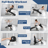 NNECW Foldable Decline Sit Up Bench with Speed Balland 2 Resistance Bands