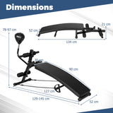 NNECW Foldable Decline Sit Up Bench with Speed Balland 2 Resistance Bands