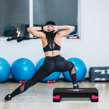 NNECW Adjustable Workout Aerobic Stepper with 4 Risers for Gym and Home-Black