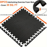 NNETM Interlocking Black EVA Fitness Mats Set (20pcs)