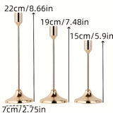3 Metal Candle Holders, L French Golden 3-Piece Set