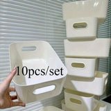 NNETM 10pcs Set Plastic Storage Baskets with Handles