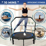 NNETM 1pc 121.92cm Mini Fitness Trampoline with Adjustable Handle - Blue