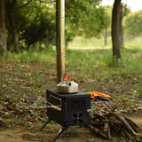 NNETM Iron Portable Camping Wood Stove with Chimney