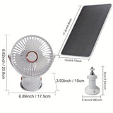 NNETM Solar Battery Camping Fan with Light Rechargeable