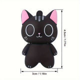 64GB Cute Black Cartoon Cat USB 2.0 Flash Drive