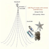 NNETM Dazzling Drapes: 200 LED Waterfall Lights for Christmas Trees
