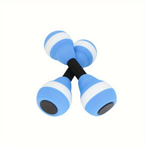 NNETM 2pcs Aqua Fitness Barbell - Dual Use EVA Foam Dumbbells(Blue)