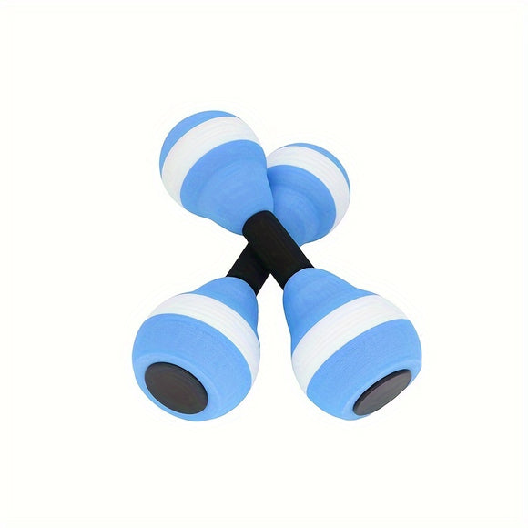 NNETM 2pcs Aqua Fitness Barbell - Dual Use EVA Foam Dumbbells(Blue)