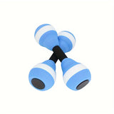 NNETM 2pcs Aqua Fitness Barbell - Dual Use EVA Foam Dumbbells(Blue)