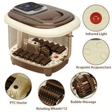 NNETM Electric Foot Spa Bath Massager with Shiatsu Rollers(Brown)