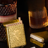 NNETM Vintage Golden Metal Cigarette Holder Case