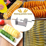 NNETM Potato Tower Slicer with Manual Stainless Steel