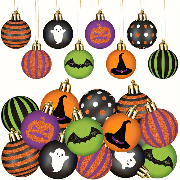 NNETM Halloween Tree Ornaments Spooky Baubles Set (24pcs)