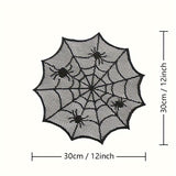 2/4/8pcs, Black Lace Polyester Placemats, Halloween Round Placemats, Table Decoration Napkin Cloths, Western-Style Placemats Placemats, Home Decorations, Gifts