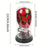 NNETM Romantic Everlasting Rose Bouquet with LED Lights