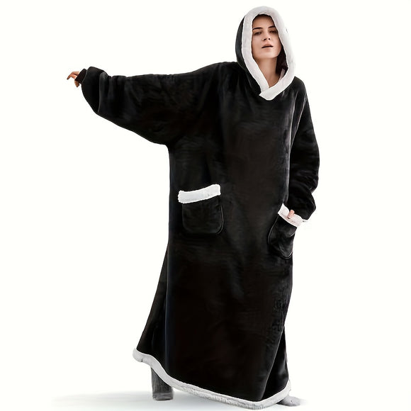 NNETM Flannel Hooded TV Blanket for Winter Warmth