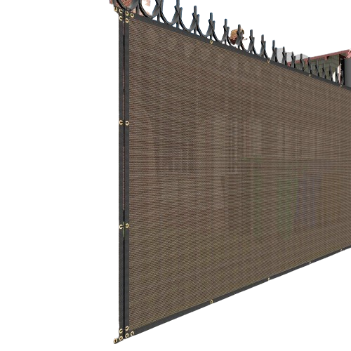 NNEOBA Brown Fence Privacy Screen, Commercial Outdoor Backyard Shade Windscreen Mesh Fabric 90% Blockage 150GSM